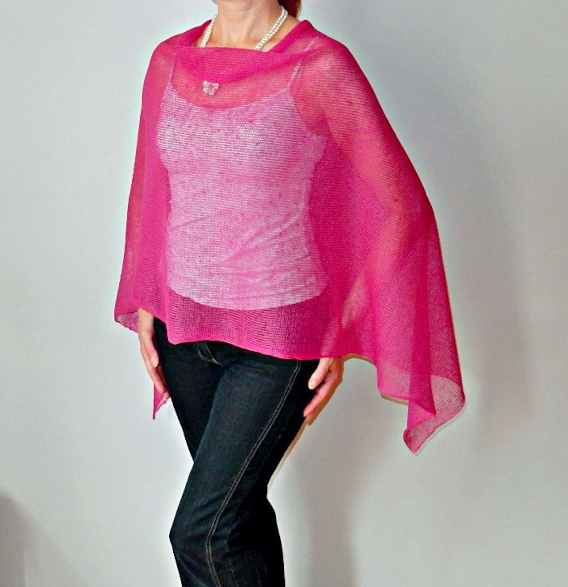 Pink Floral Coverup Poncho