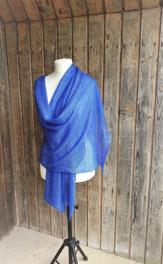 blue evening shawl