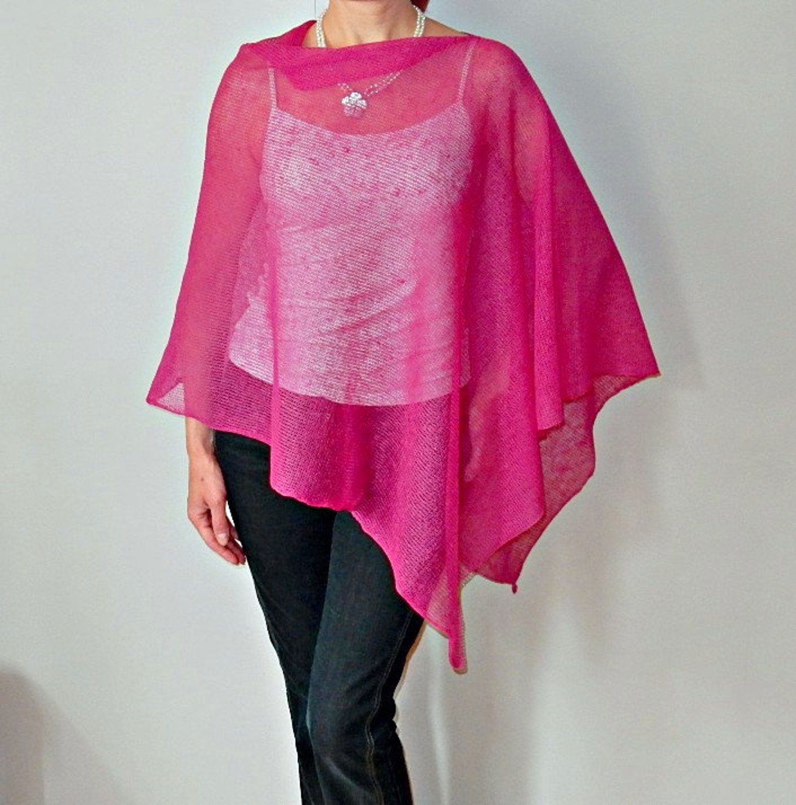 Pink Floral Coverup Poncho main image 0