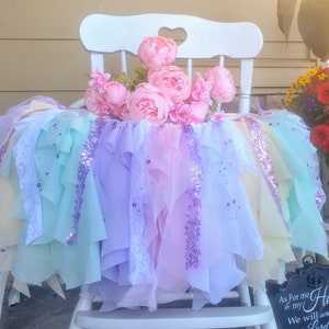 Bannière de joyeux anniversaire, bannière d’anniversaire d’arc-en-ciel de pastel, bannière de fille d’anniversaire, bannière de chaise haute de licorne, fille de premier anniversaire