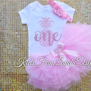First Birthday Outfit Girl Pineapple, Pineapple First Birthday Outfit, 1st Birthday Girl Outfit, Rose Gold One Birthday Shirt Girl