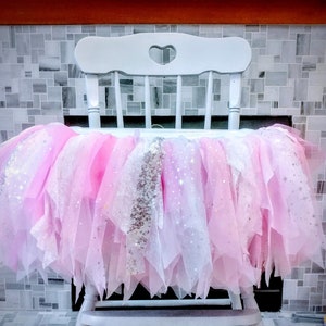 Hiver Onderland High Chair Tutu, Happy Birthday Jupe tutu chaise haute, Girl Birthday High chair banner, Winter Onederland Party Decorations