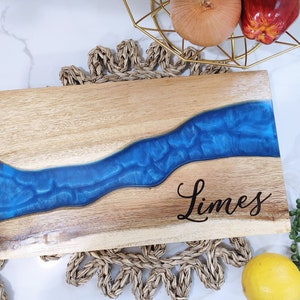 Personalized Acacia Wood and Resin Charcuterie Board, Anniversary Gifts, Epoxy Serving  board, Gift for Mom, Christmas Gift, Wedding gifts
