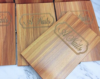 Custom Wood Nail Art Display Case / Storage / Box / Stand Double Sided, Laser Engraved Nail Art , Original Design