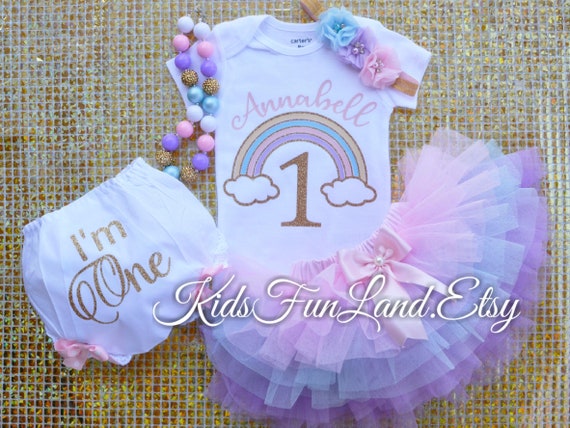 rainbow 1st birthday outfit