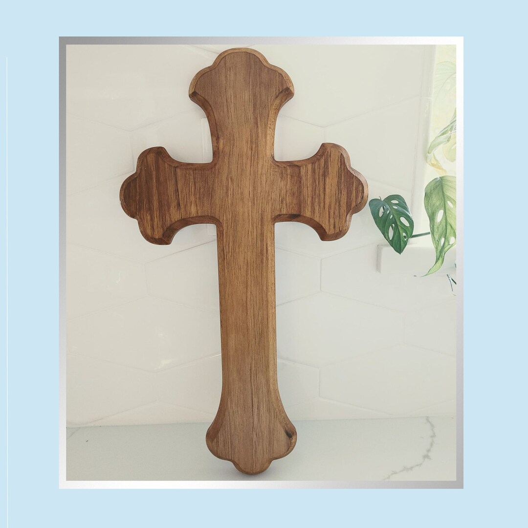 Large Wood Cross Wooden Cross Christian Wedding Gift Wood Etsy