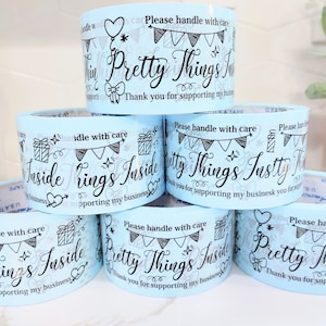 Custom Packing Tapes, Eco-friendly Self-Adhesive Packing Tape for Small Business, Pretty Things Inside Branding Tape Packaging Supply