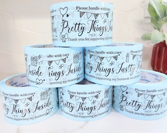 Custom Packing Tapes, Eco-friendly Self-Adhesive Packing Tape for Small Business, Pretty Things Inside Branding Tape Packaging Supply