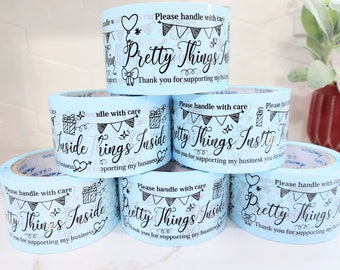 Custom Packing Tapes, Eco-friendly Self-Adhesive Packing Tape for Small Business, Pretty Things Inside Branding Tape Packaging Supply