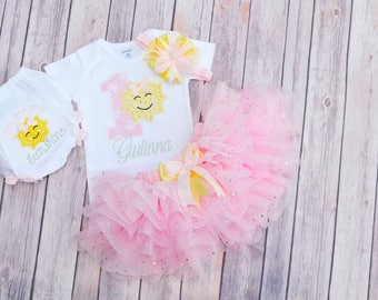 first birthday outfit girl, You are my sunshine birthday outfit, Girl 1st Birthday outfit, First Birthday Gift Personalized