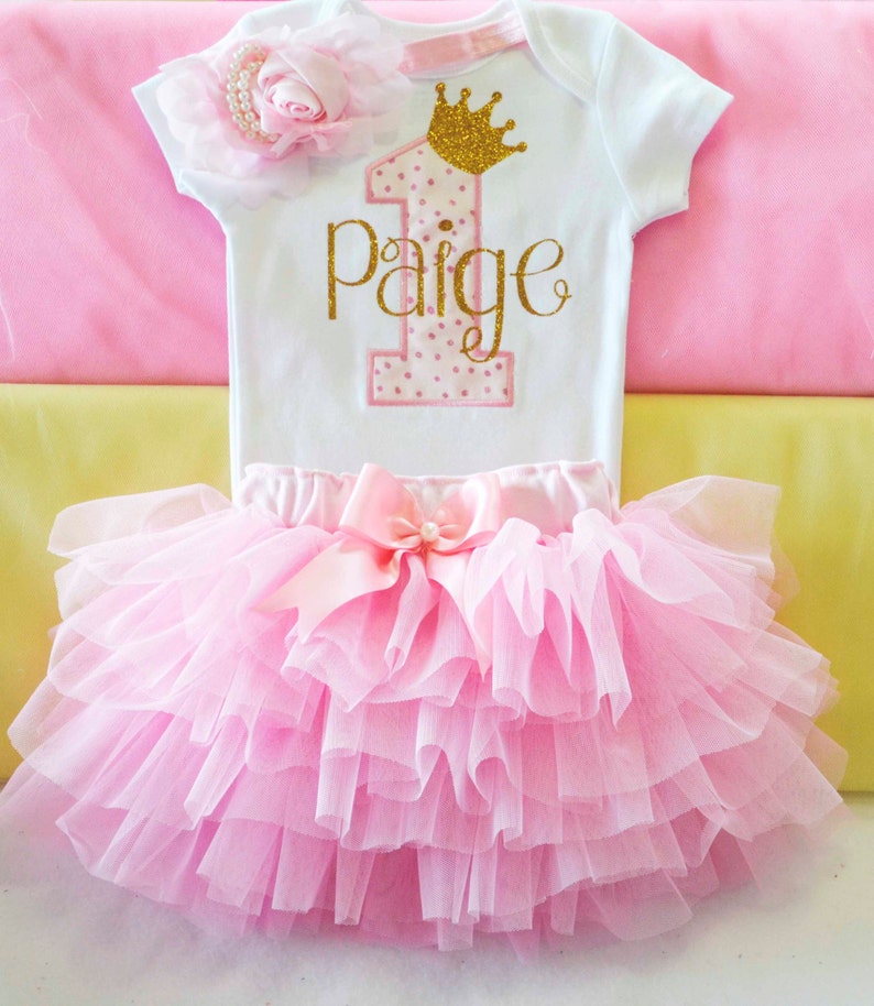 First Birthday Shirt Girl,1st Birthday Shirt,Princess Birthday Shirt,Girl 1st Birthday Outfit Pink and Gold,Baby Girl First Birthday Shirt
