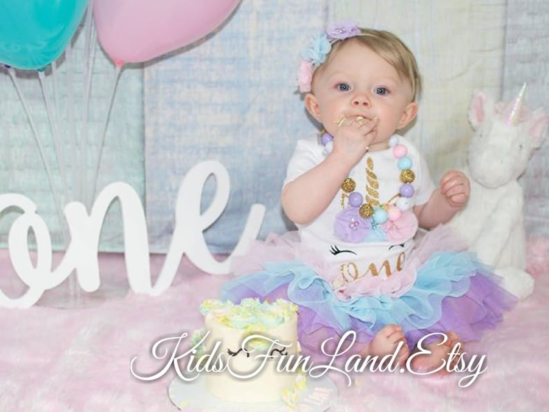 Baby Girl First Birthday Outfit Unicorn Birthday Outfit Etsy