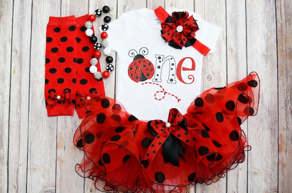 Primer regalo de cumpleaños, primer cumpleaños traje chica, ladybug  cumpleaños camisa, ladybug tutu, niñas primer cumpleaños traje, Halloween  cumpleaños chica -  España