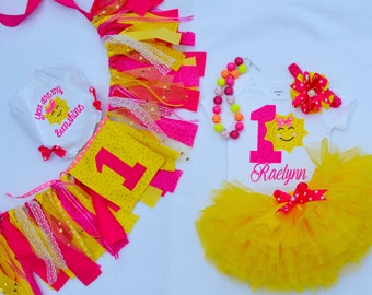 First Sunshine Birthday Outfit girl Personalized , Baby Girl 1st birthday outfit, Girl 1 birthday Outfit, First birthday gift for girl