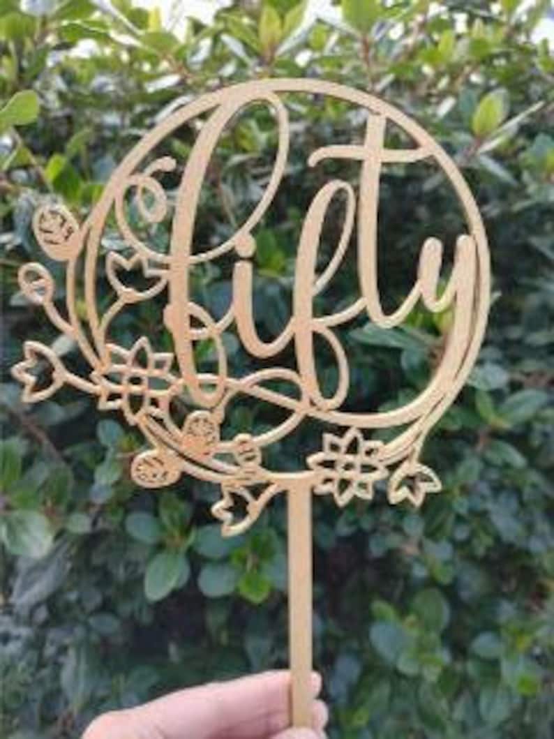 50th Birthday Party Fifty Birthday Cake Topper Any Age ! 50th birthday Cake Topper Custom Cake Topper Birthday Cake Topper