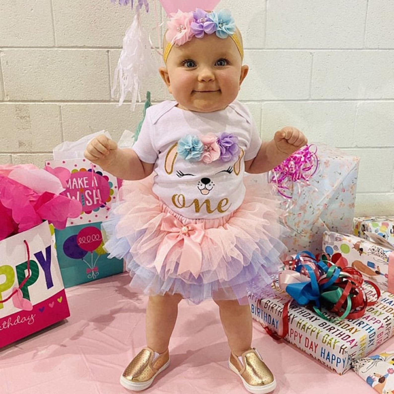 Puppy Dog Birthday Outfit Girl 1st Birthday 1st Birthday Etsy