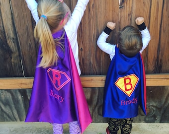 Super Hero Capes Personalized, Halloween Costume Kids, Birthday Gift, Handmade Embroidered Capes, Christmas Gifts, Kids Superhero Capes