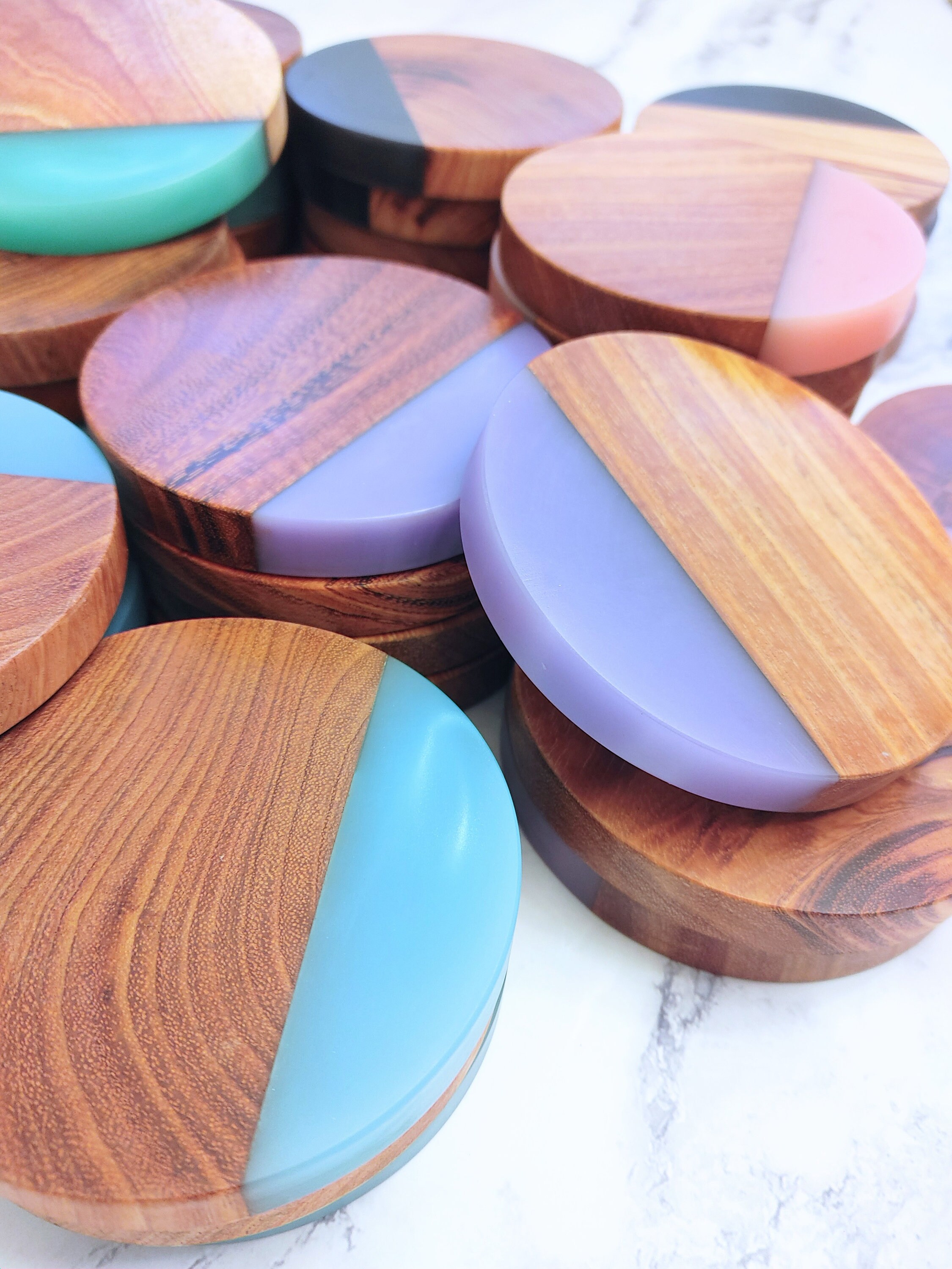 4 pc Handmade Mixed Wooden Coasters - Irregular – petite salon & shops