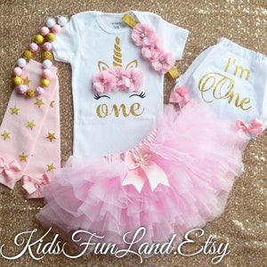 Baby Girl 1st Birthday Outfit, First Birthday Outfit girl, cake smash girl, pink gold 1st birthday outfit girl, first birthday gift for girl