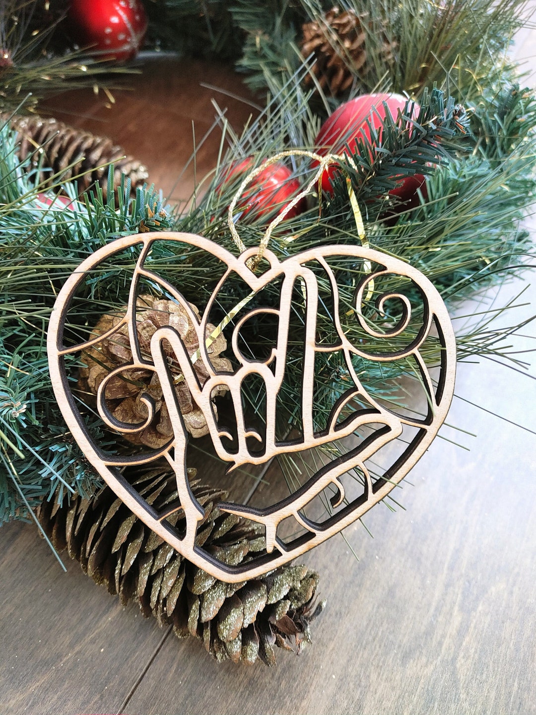 Custom Wood Sign Ornament Sign Language ASL I Love You Etsy