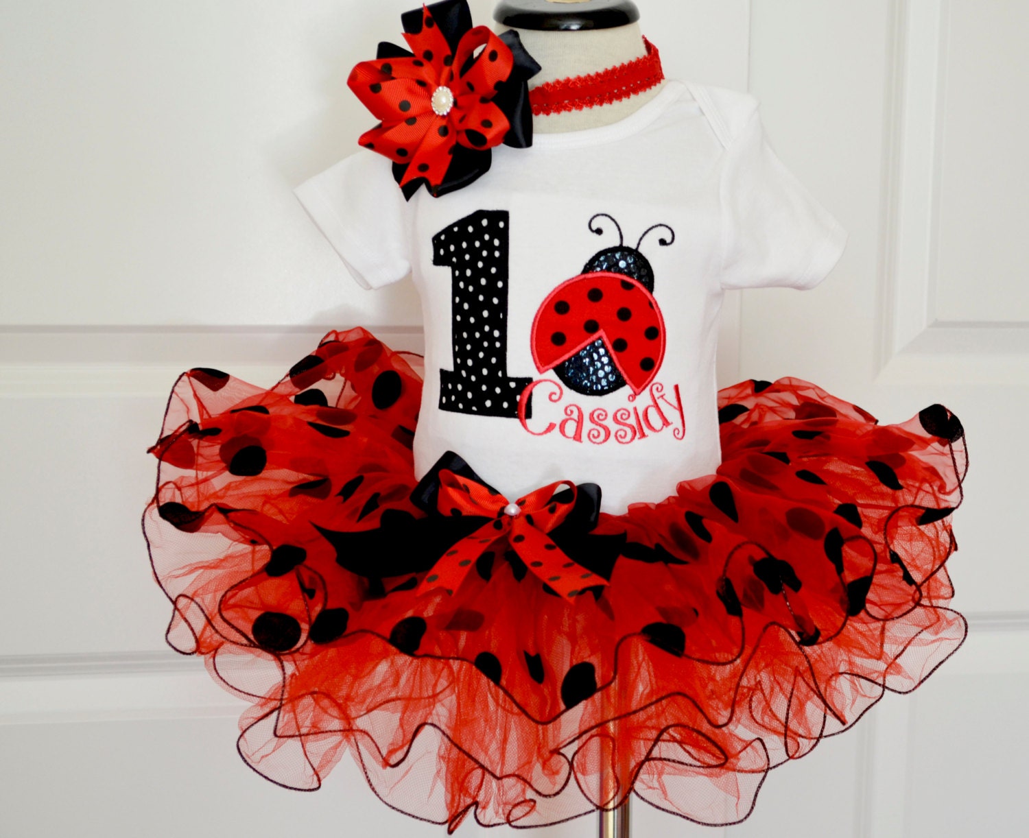 ladybug 1st birthday dress First Birthday Outfit -- Little Lady main image 1