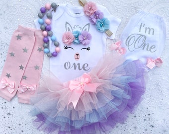 Llama Birthday Outfit, Girl 1st birthday tutu, First Birthday Outfit Girl, 1st birthday girl outfit, Onederland Silver Pink Blue Lavender