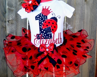 Ladybug birthday outfit, First Birthday Outfit Personalized Baby Girl 1 Birthday Outfit 1st Birthday Girl Outfit 1st birthday gift girl