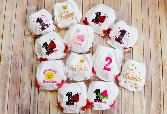 First birthday bloomersbaby girl 1st diaper covercustomized  etsy