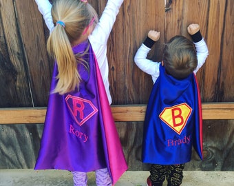 High Quality Double Satin Personalized Super Hero Cape for Children, Christmas Gifts for Kids, Embroidered Cape, Build Your Own Cape!