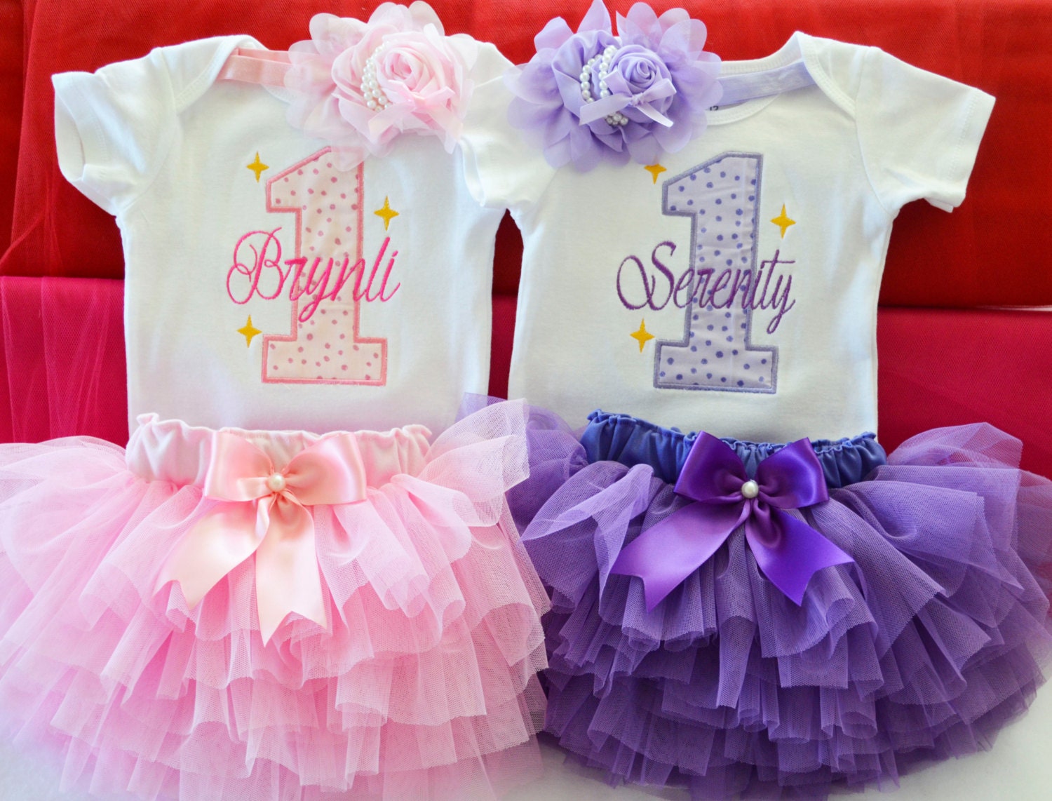 First Birthday Outfit Girl Twin First Birthday Outfit
