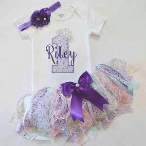 First Birthday Outfit Girl personalized, Princess Birthday Outfit, 1 birthday outfit girl, first birthday gift custom for baby girl