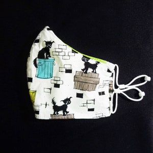 Contoured ALLEY CAT Face MASK with Filter Pocket and Filter