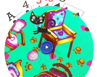 Cat Themed PLAYING CARD HOLDERS  "Cats on Chairs"