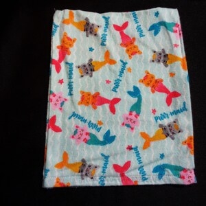 Flannel Kitten WARMING SACKS Aqua/Mermaids