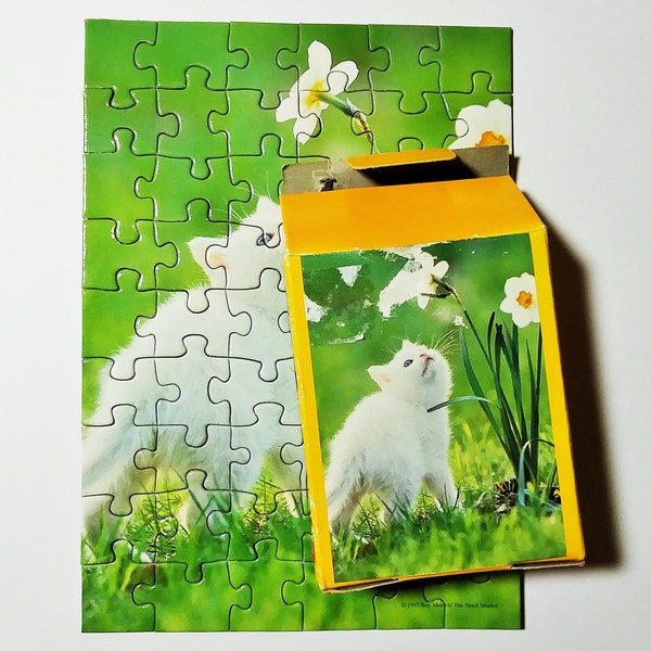 Vintage KODACOLOR White KITTEN Jigsaw Puzzle