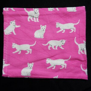 Flannel Kitten WARMING SACKS Pink/White Cats