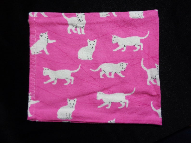 Flannel Kitten WARMING SACKS Pink/White Cats