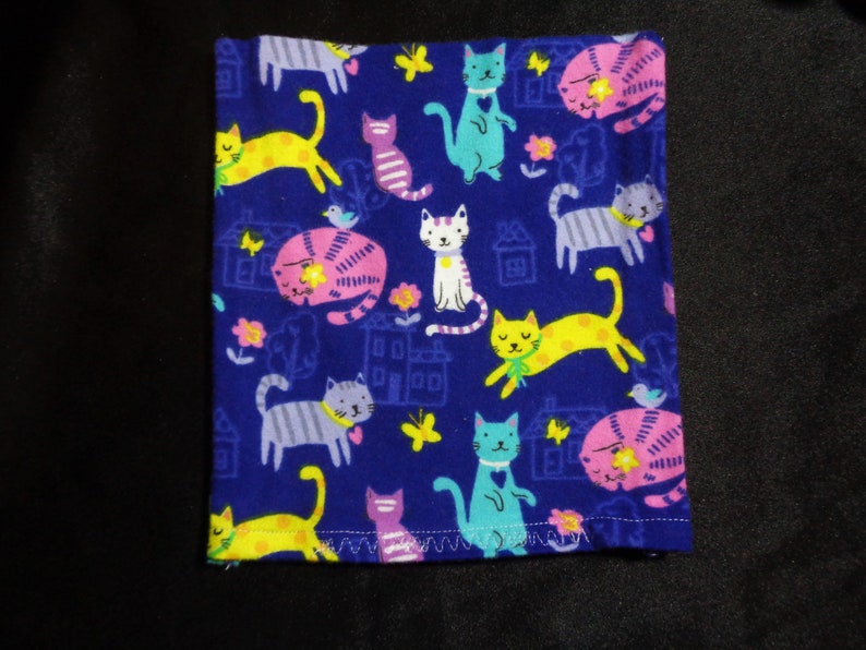 Flannel Kitten WARMING SACKS Dark Blue/Cats