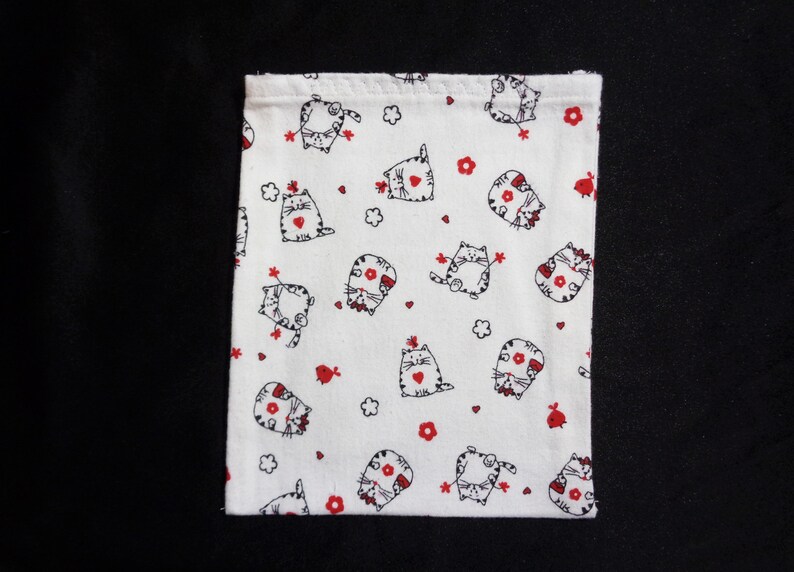 Flannel Kitten WARMING SACKS White/ Black Outline