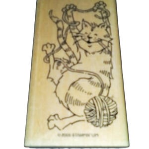 Cat with Yarn STAMPIN&#39; UP Rubber Stamp