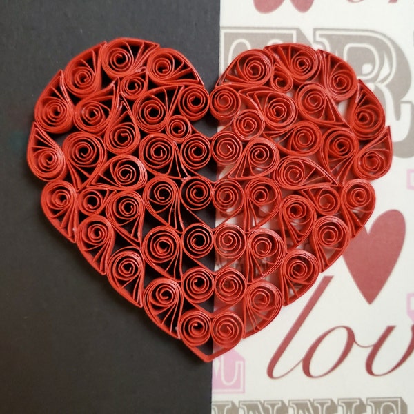 custom paper quilled heart ornaments (approx. 2 1/2 "x 2 1/2"x1/8") - Valentine's / paper (first) anniversary / wedding favor / gift topper