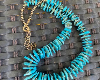 Turquoise and Pyrite Necklace