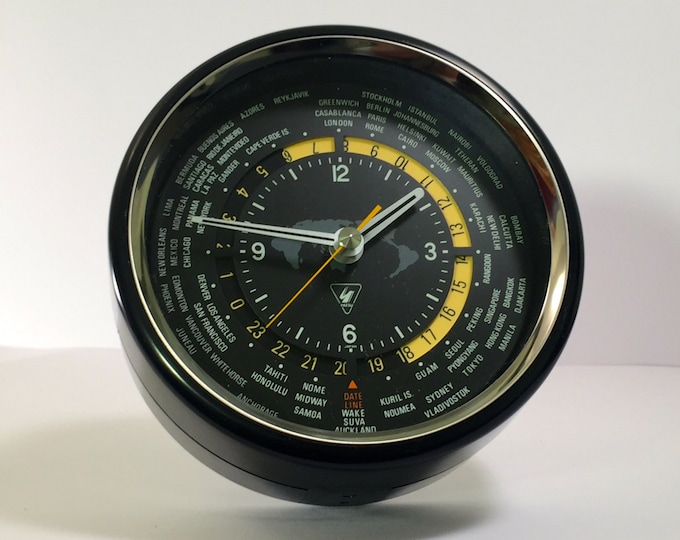 Vintage 1970's YAESU QTR24 World Clock 24 Hour Ham Radio Model 7RW002