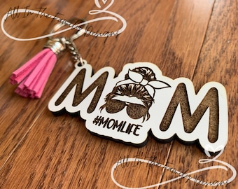 MomLife Keychain | Mom Life Messy Bun Keychain | Messy Bun Keychain | Mothers Day Keychain