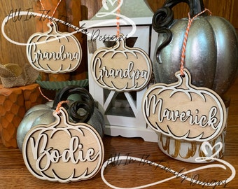 Personalized Thanksgiving Tags | Custom Thanksgiving Tags | Thanksgiving Name Tags | Table Setting Tags | Thanksgiving Wine Tag