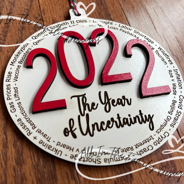 READY TO SHIP |2022 Christmas Ornament | 2022 Wine Tag | 2022 Gift Tag