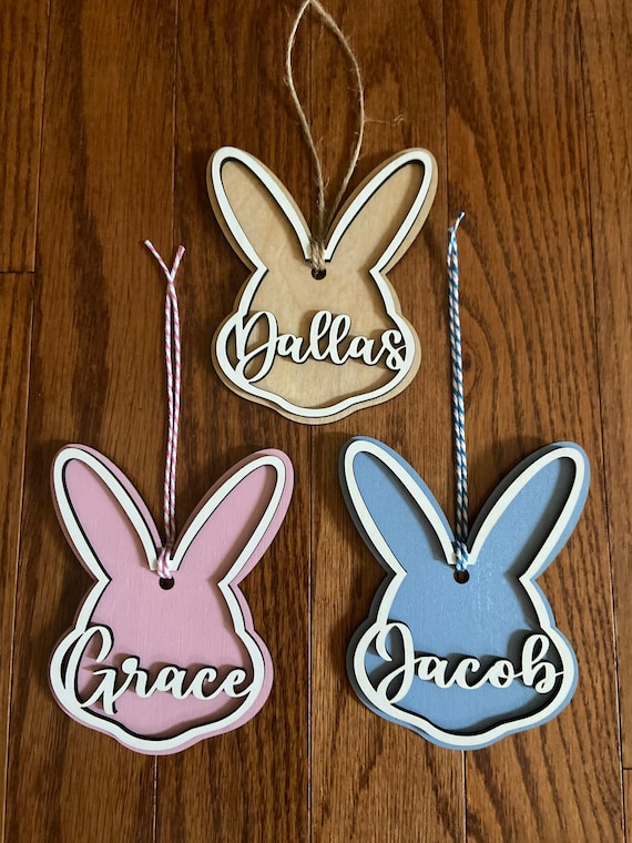 Personalized Easter Basket Tags | Custom Easter Basket Tags | Easter Tags | Bunny Tags