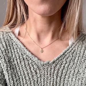 Gold sun necklace, Gold necklace, Silver Star necklace, Silver Sun Necklace, Dainty Gold Necklace, Sun pendant, Gold Star Serenity Project