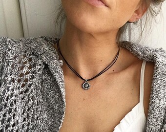 Black Cord Necklace - Etsy UK