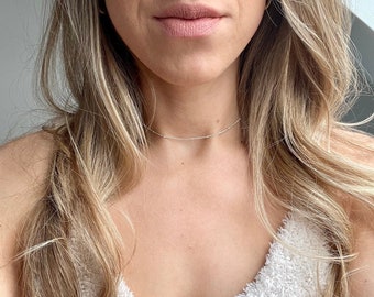 925 Silver Choker, 14 16 18 20 inches, Sterling Silver Beaded Choker, Simple Silver Necklace, Layering Stacking Necklace, Serenity Project